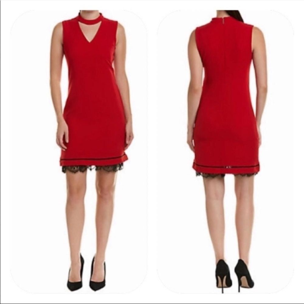 Karl Lagerfeld Paris 4 Choker and Lace Trim Dress Size 8